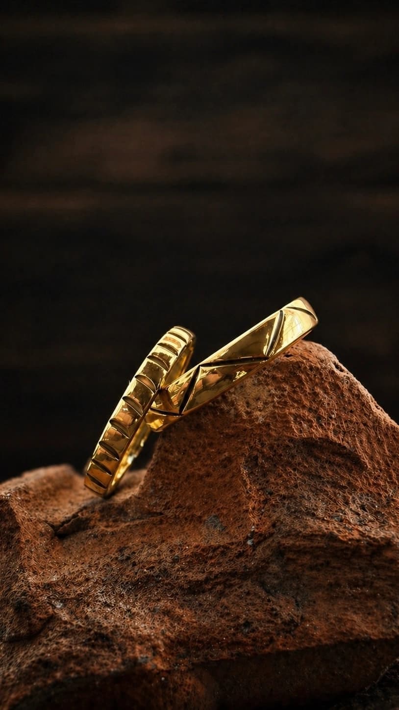 Mixed brass and silver jewelry pieces crafted in a Sanur workshop