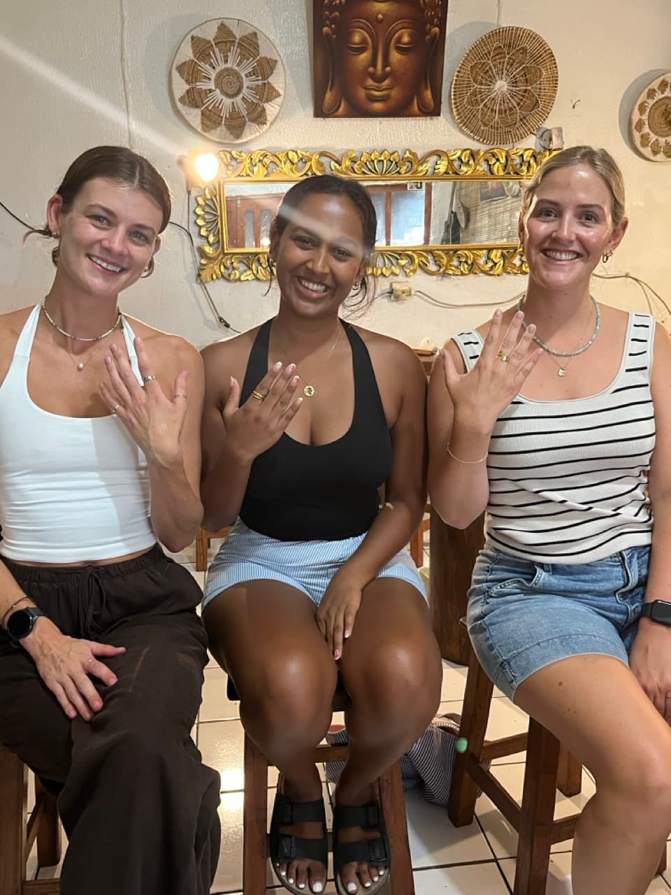 Guests learning to solder silver jewelry with a Balinese master silversmith in Sanur